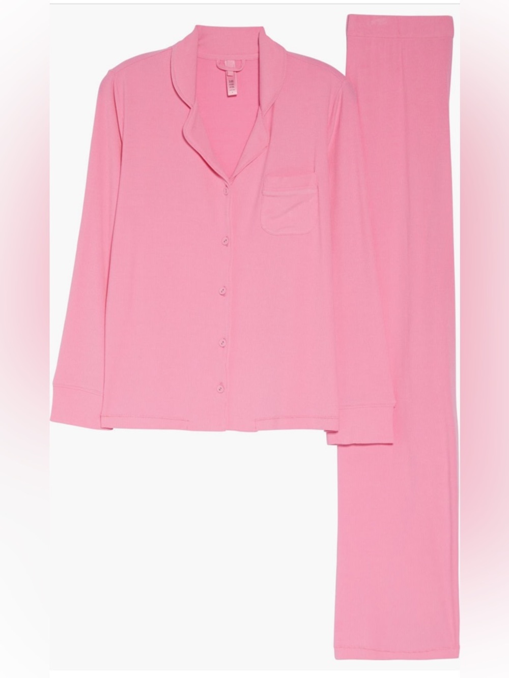 Skims Soft Lounge Rib Sleep Set Bubblegum - Picture 3 of 7